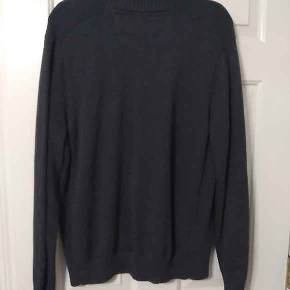 Eddie Bauer Men SZ L 1/4 Zip Dark Grey Sweater 100% Cotton - Picture 4 of 8